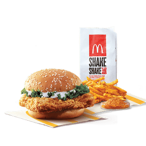 McSpicy Chicken Burger + Fries (M) + Piri Piri Spice Mix