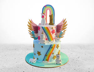 Unicorn Rainbow Hair Cake