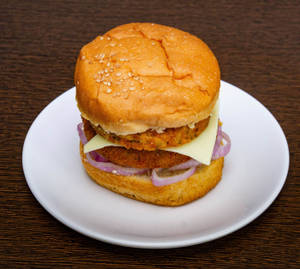 Double Patty Mega Burger With French Fries