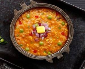 Vegetable Dal Khichdi With Desi Ghee With Curd Papad And Pickle