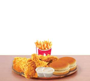 4 Pcs Chicken + 2 Bun +2 Dip + 1 Fries Medium