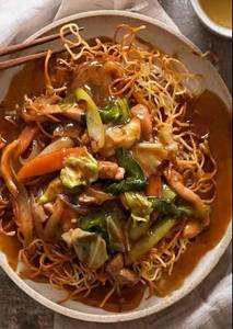 Pan Fried Chicken Noodles