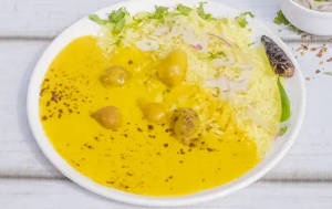 Kadhi With Rice and Salad