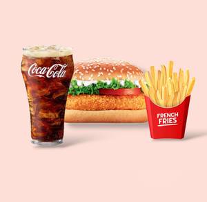 American Veg Burger Meal Save Upto 60%.