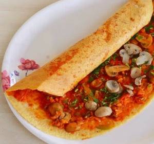 Mushroom Masala Dosa