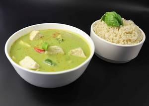 Tempeh In Thai Green Curry W Basil Brown Rice