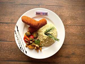 Chicken Ala Kiev With Mashed Potato & Saute Veggies