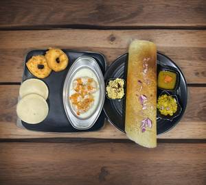 Onion Masala Dosa (1 Pc) + Plain Vada (2 Pc) + Dahi Vada (2 Pc) + Idly (2 Pc)