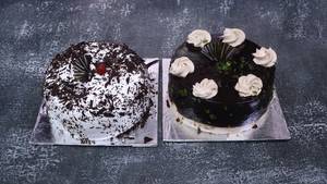 Eggless blackforest cake [500grams] + eggless chocolate cake [500grams]