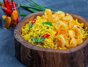 Aromatic Thai Yellow Fried Rice Prawn