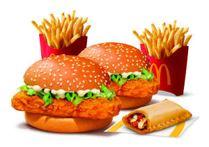 Burger Combo for 2: McSpicy Chicken Burger with Pizza McPuff