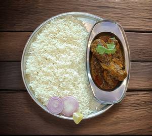 Chicken Stew Jeera Rice Thali