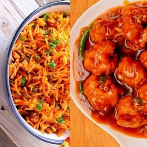(chicken Schezwan Rice + Chicken Manchurian) Combo Meal