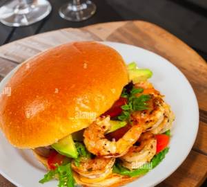 Prawns burger