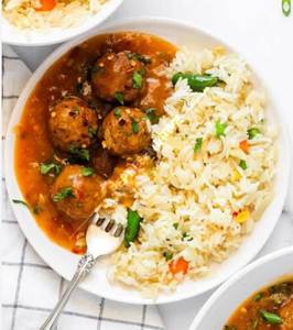 Veg Fried Rice With Manchurian