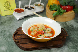 Chicken Steam Momos In Chili Broth
