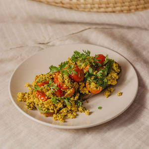 Scrambled Tofu + Coriander Pesto