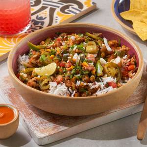 Low Fat Roasted Zucchini & Corn Burrito Bowl (Spicy)