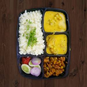 Pakoda Curry+ Rice+ 4 Chappati + sabji + Green Salad+ Pickle