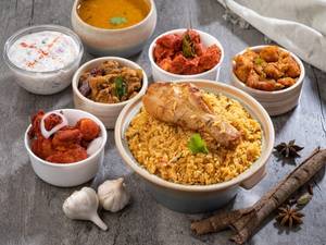 Seeraga Samba Chicken Biriyani + Choice Of Chicken Starter