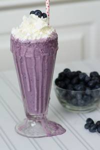 Blueberry Milk Shake With Ice Cream 