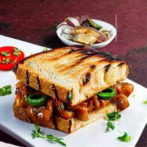 Mushroom Chilli Cheese Grilled Sandwich
