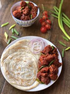 Egg Parotta + Chillychicken + Chicken Lollipop   2 Pes