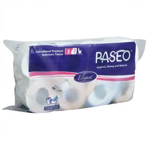 Paseo Tissues Toilet Roll 3 Ply - 300 Pulls (8 Rolls)