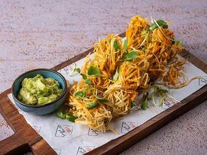 Crunchy Mozzarella Fritters, Guacamole