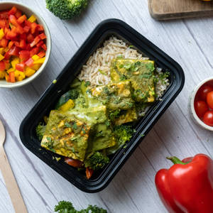 Cilantro Paneer Meal With Veggies And Choice Of Base