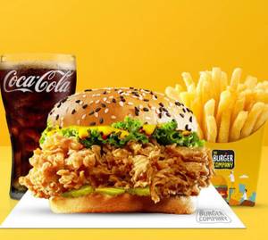 Peri Peri Zinger Chicken Burger + Salted Fries + Pepsi (250Ml)