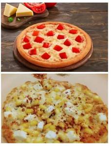 Corn Pizza (medium 6 Slice) + Tomato Paneer Pizza (medium 6 Slice)