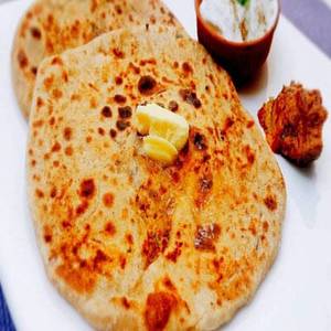 Aloo Paratha with Curd & Pickle