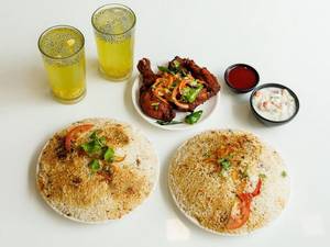 2 Chicken Biriyani + 4ps Ckn Frid Kabab + 2 Pineappil Mint Lime