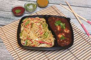 Chicken Manchurian Gravy With Veg Hakka Noodles