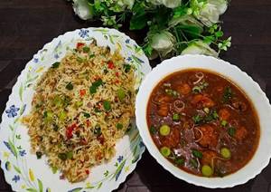 Vegetable Manchurian With Fried Rice Combo