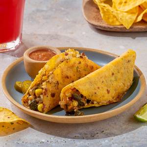 Roasted Zucchini & Corn Grilled Tacos (Spicy)