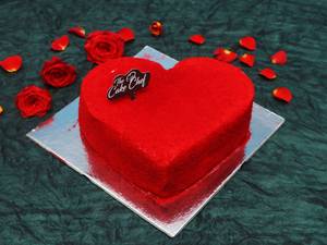 Red Velvet Heart Shape Cake [ Without Egg]