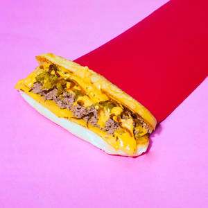 Philly Lamb Cheese Steak  Hot Dog