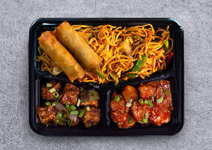 Egg Noodle And Paneer Meal Tray