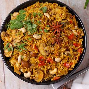 Mushroom biryani