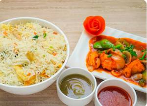 Chicken Schezwan Fried Rice + Chilli Chicken Combo