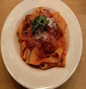 Pappardelle E Polpette (pasta In Tomato Sauce With Lamb Meatballs)