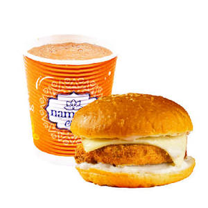 Veg Burger + Choice Of Any Chai  (250 Ml)