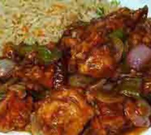 Chilli Chicken Dry Gravy with Fried Rice