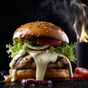 Cheeselicious Grilled Chicken Burger