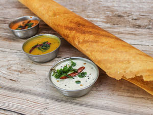 Paper Masala Dosa [1 pc] [ served with sambhar and coconut chutney.[serves 1]]