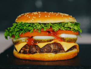 Aloo Tikki Cheese Burger