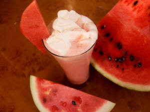 Watermelon Juice With Vanilla Ice cream