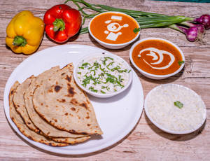 Veg Plain Thali. (tawa Roti )